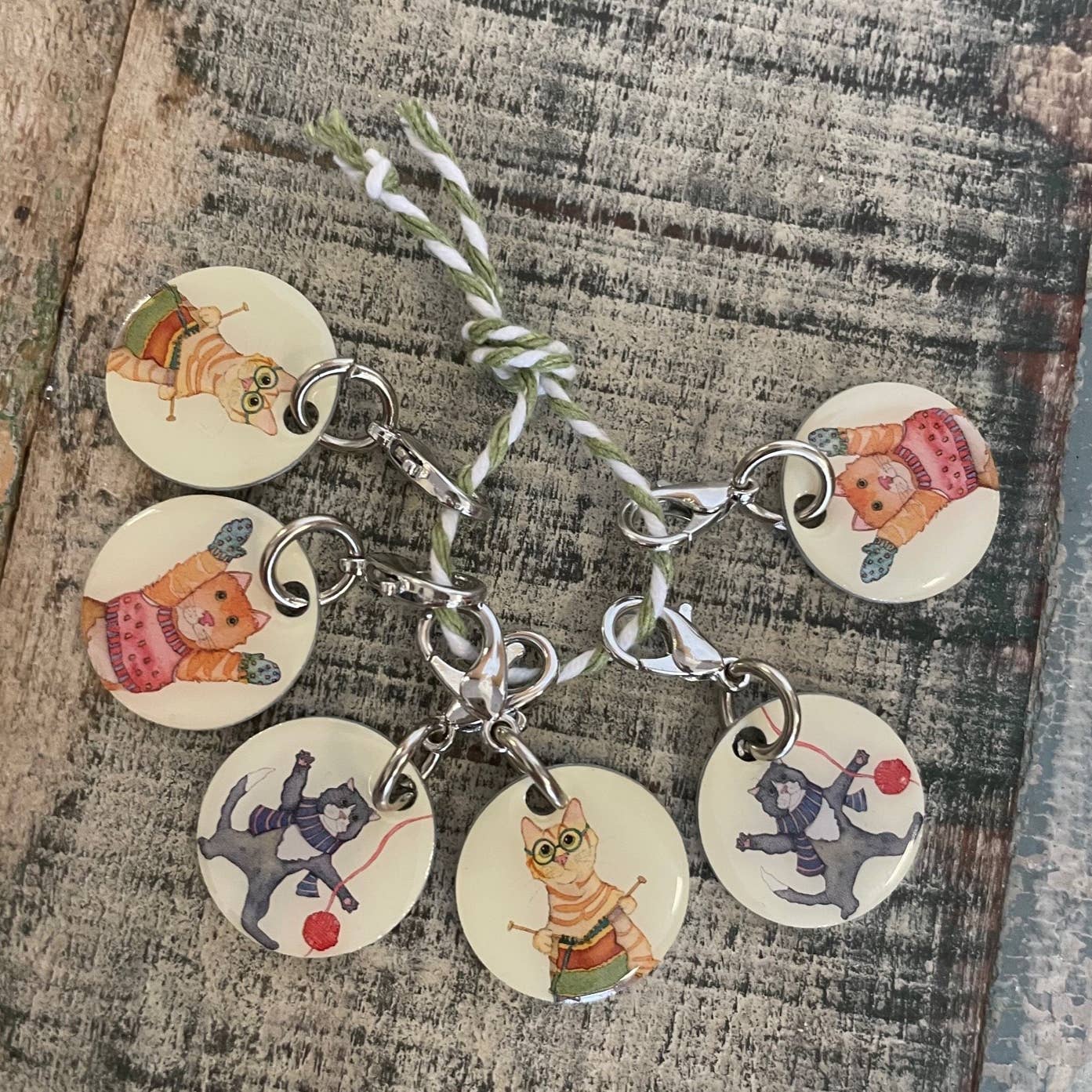 Kittens In Mittens Crochet Stitch Markers (Set of 6)