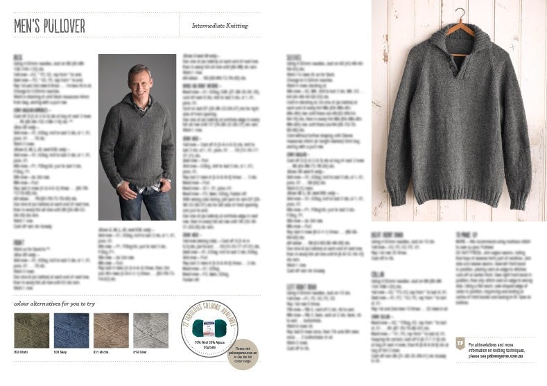Patons 0016 Men's Pullover pattern, page 2