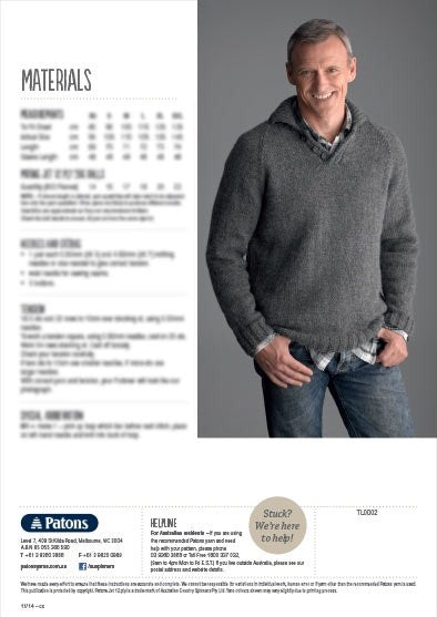Patons 0016 Men's Pullover pattern, page 3