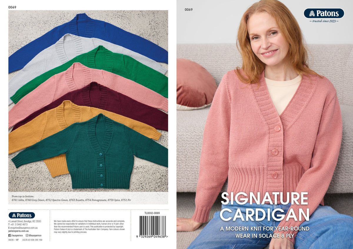 Patons 0069 Signature Cardigan pattern, page 2