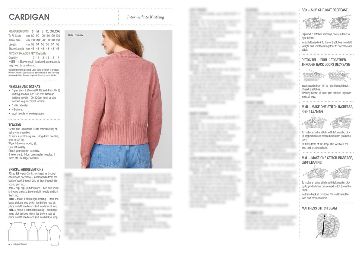 Patons 0069 Signature Cardigan pattern, page 3