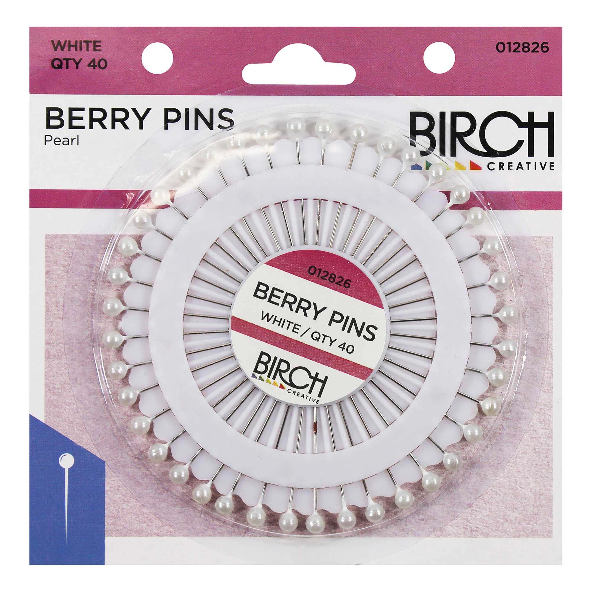 Pins Berry Rosette Pearl, view 3