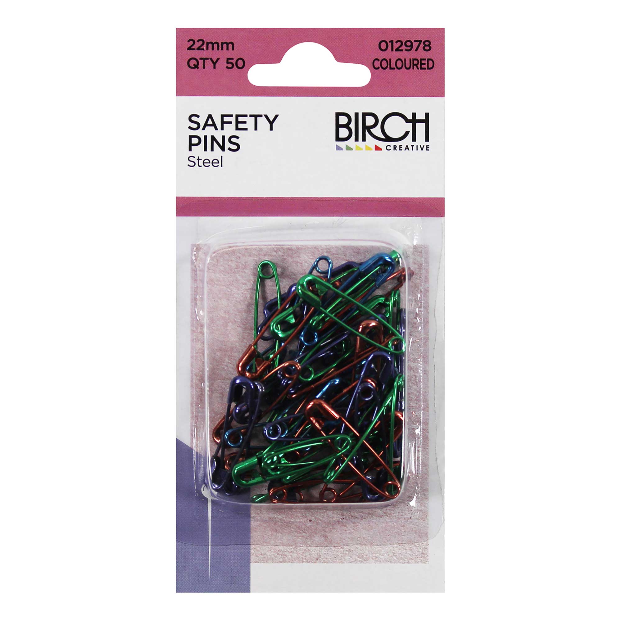Safety Pins Coloured Safety (50 Piece), view 2