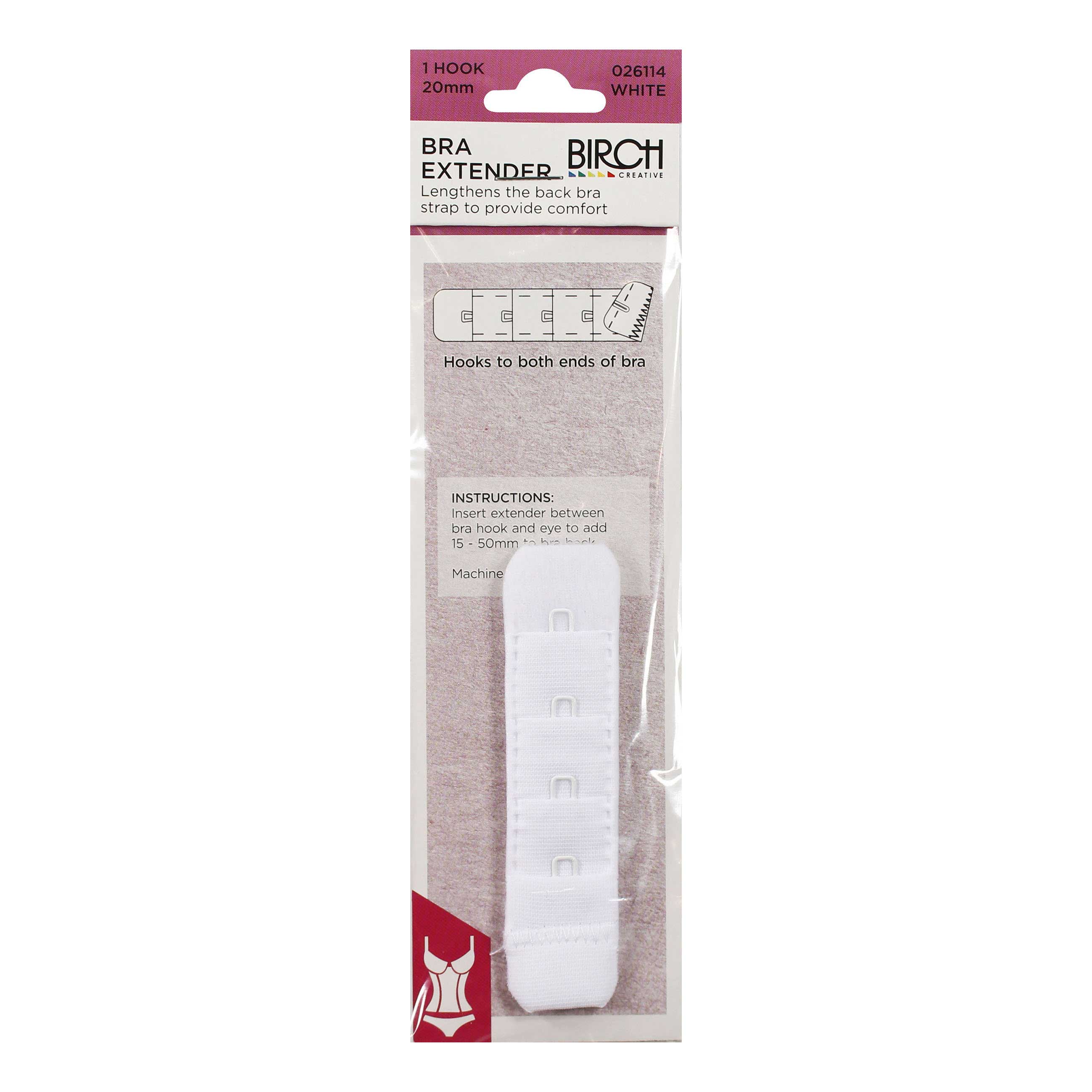 Bra Extender 20mm 4 Row 1 Hook, view 3