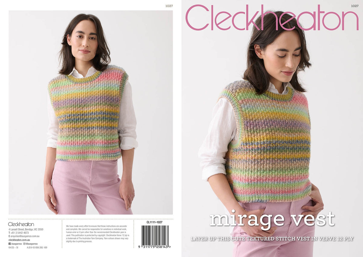 Patons 1027 Mirage Vest pattern, page 2