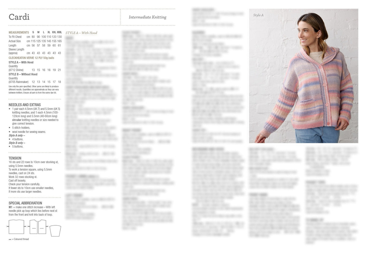 Cleckheaton 1030 Cosy Lounge Cardi pattern, page 3