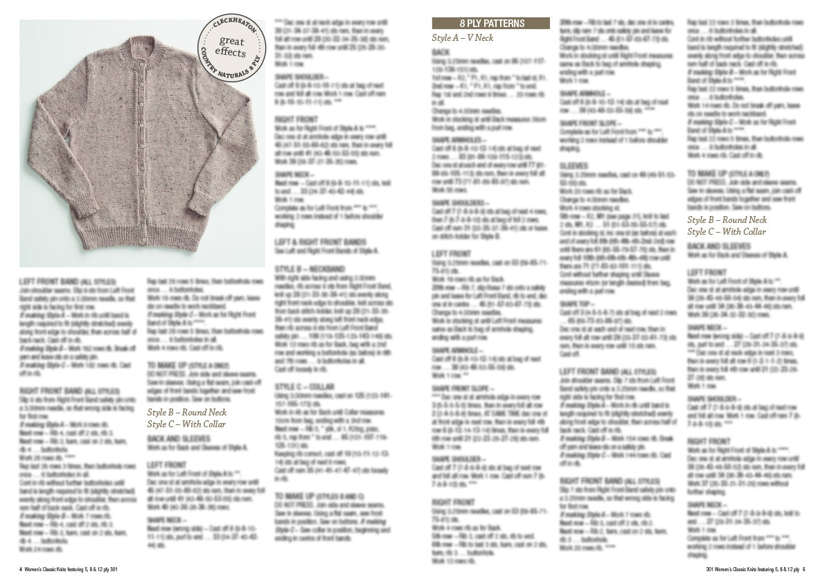 Patons 1308 Woman's Classic Knits pattern, page 3
