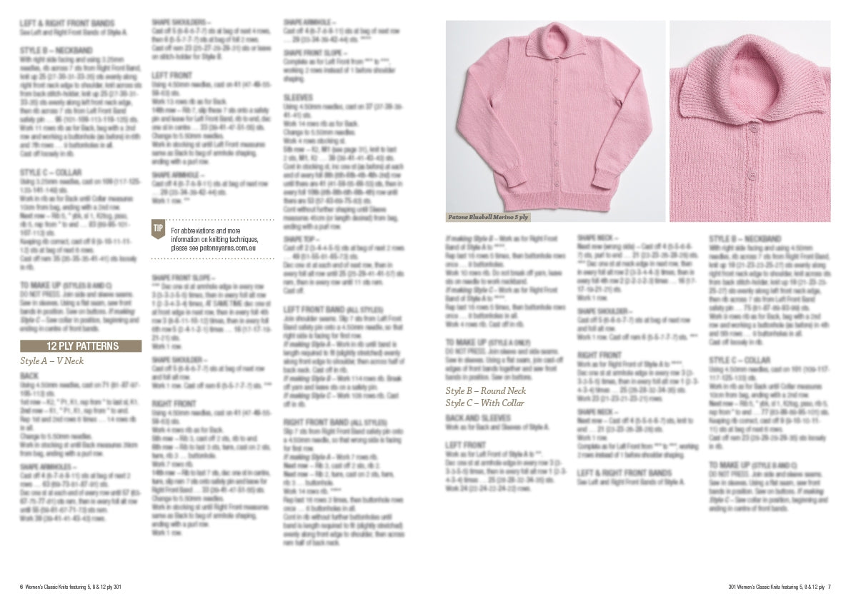 Patons 1308 Woman's Classic Knits pattern, page 4