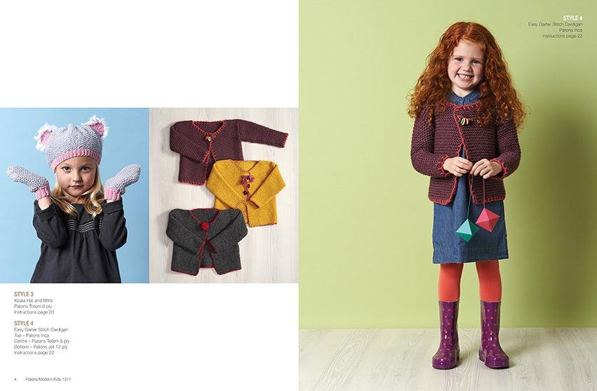 Patons 1317 Hand Knits for Modern Kids pattern, page 2