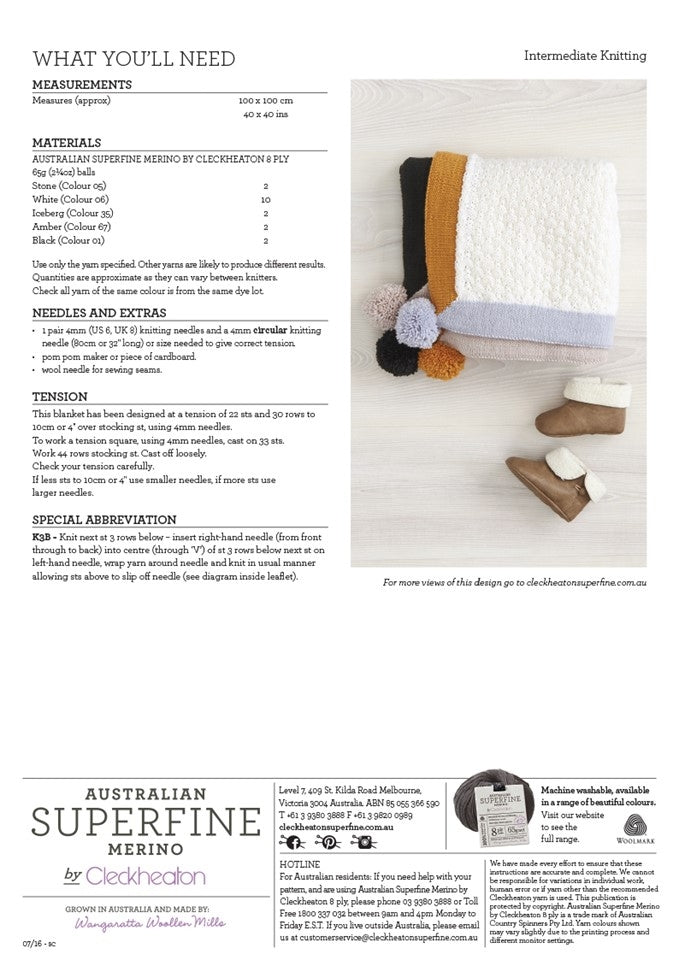 Modern Pram Blanket pattern back cover
