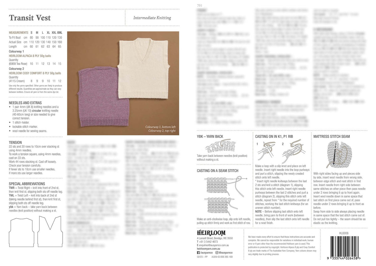 Heirloom 701 Work to Weekend pattern, page 3