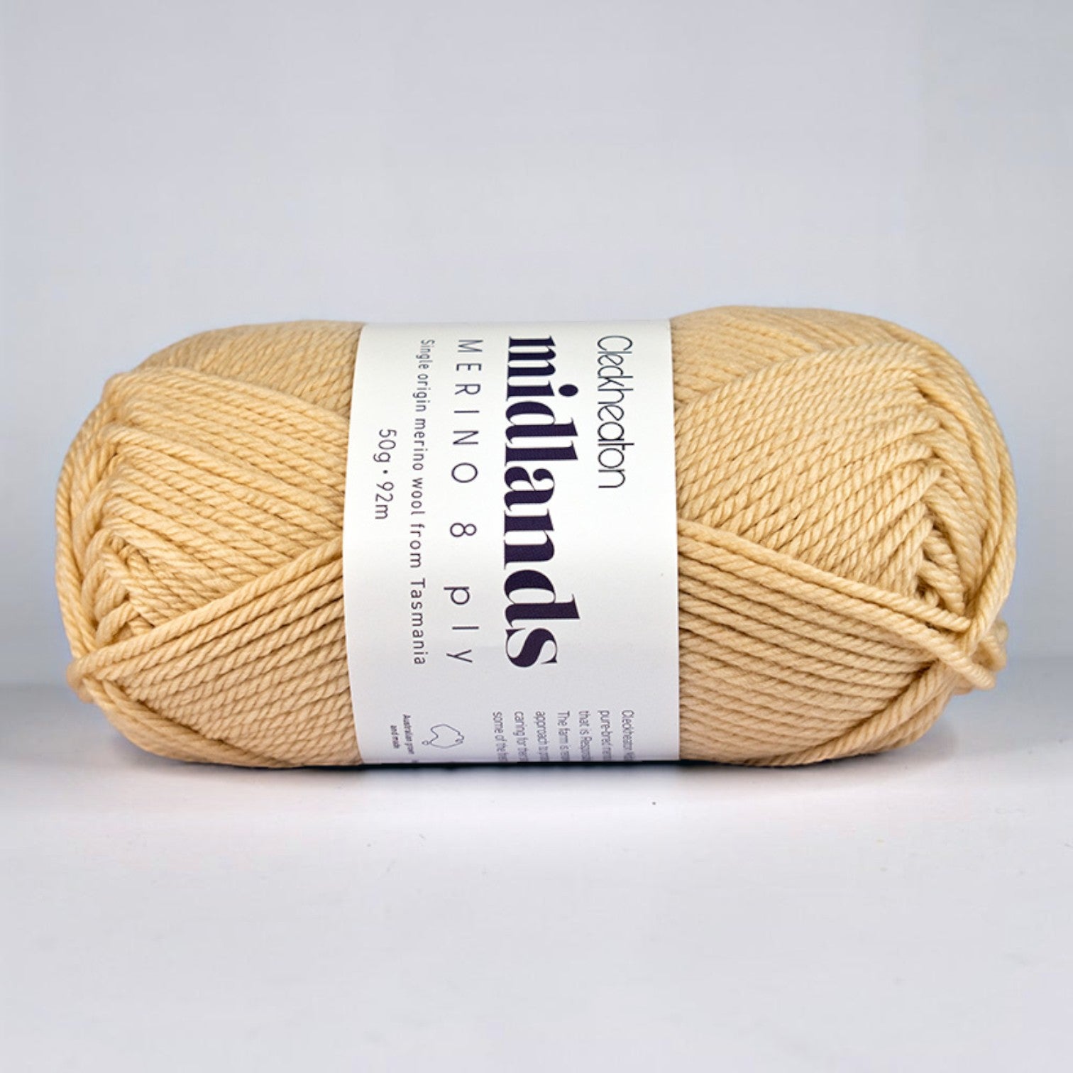 Cleckheaton Midlands Merino 8 ply in White Sand 8818