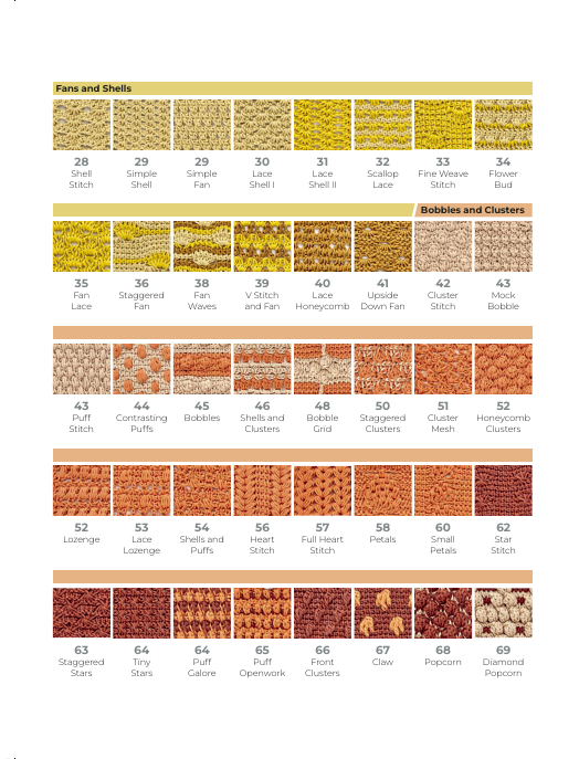 Tunisian Crochet Stitch Dictionary, inside pages