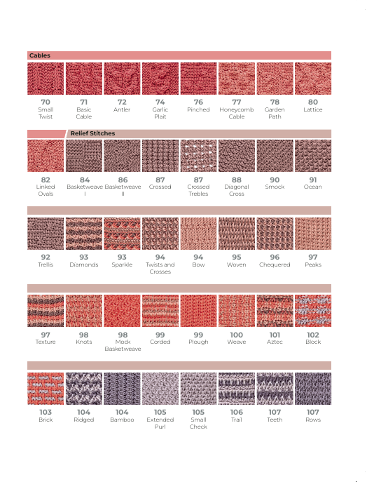 Tunisian Crochet Stitch Dictionary, inside pages