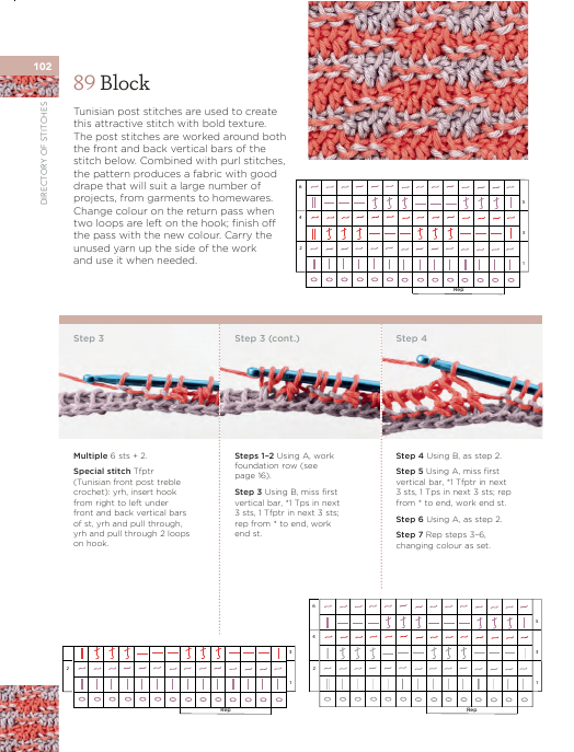 Tunisian Crochet Stitch Dictionary, inside pages