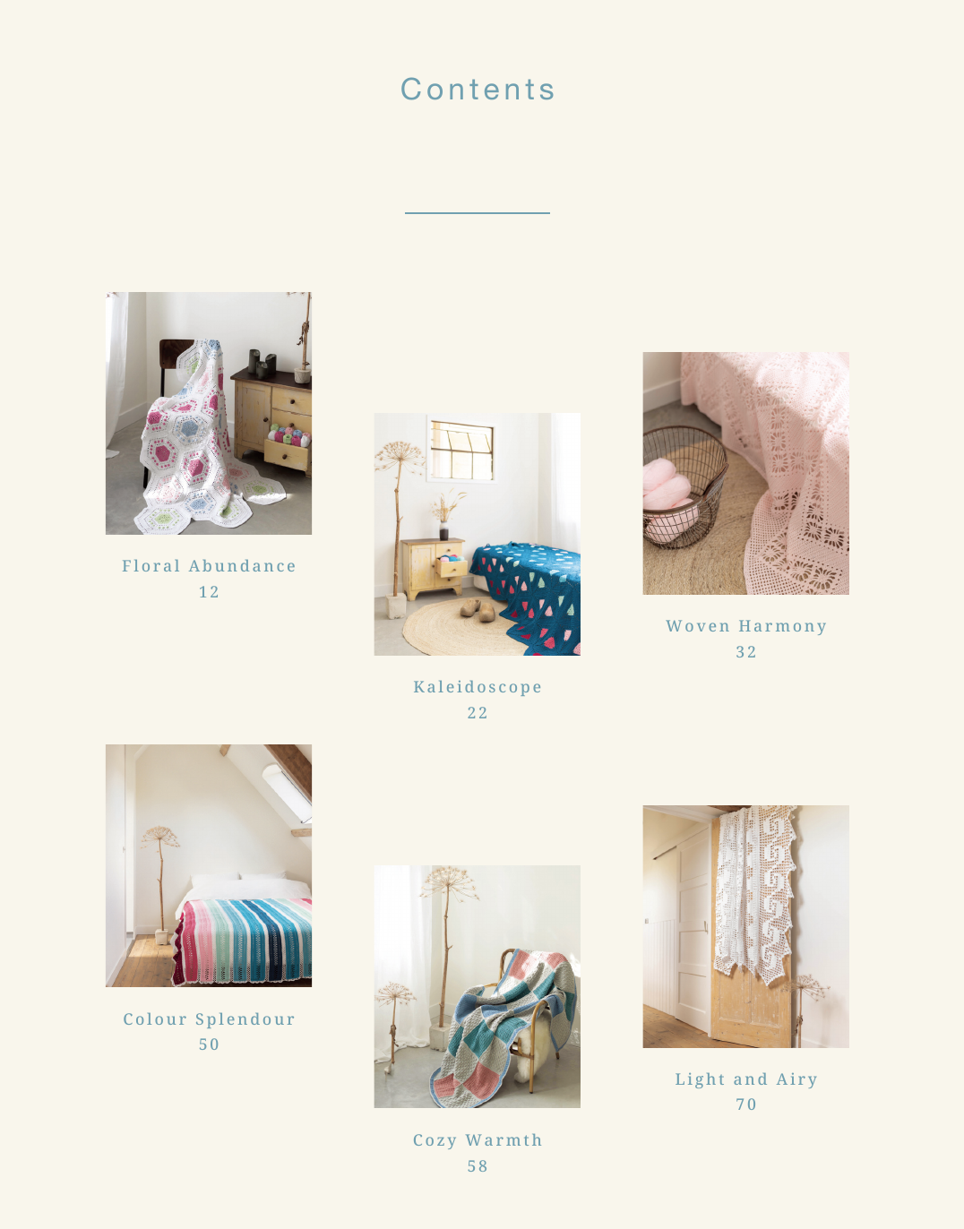 A Year of Crochet Blankets, inside pages
