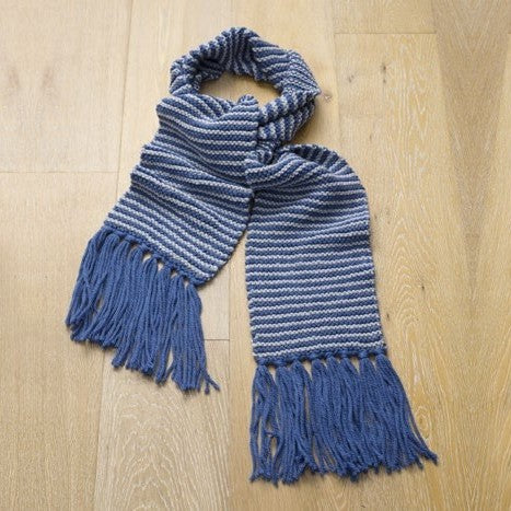Striped Garter Stitch Scarf Knitting Pattern in Cleckheaton Country Wide