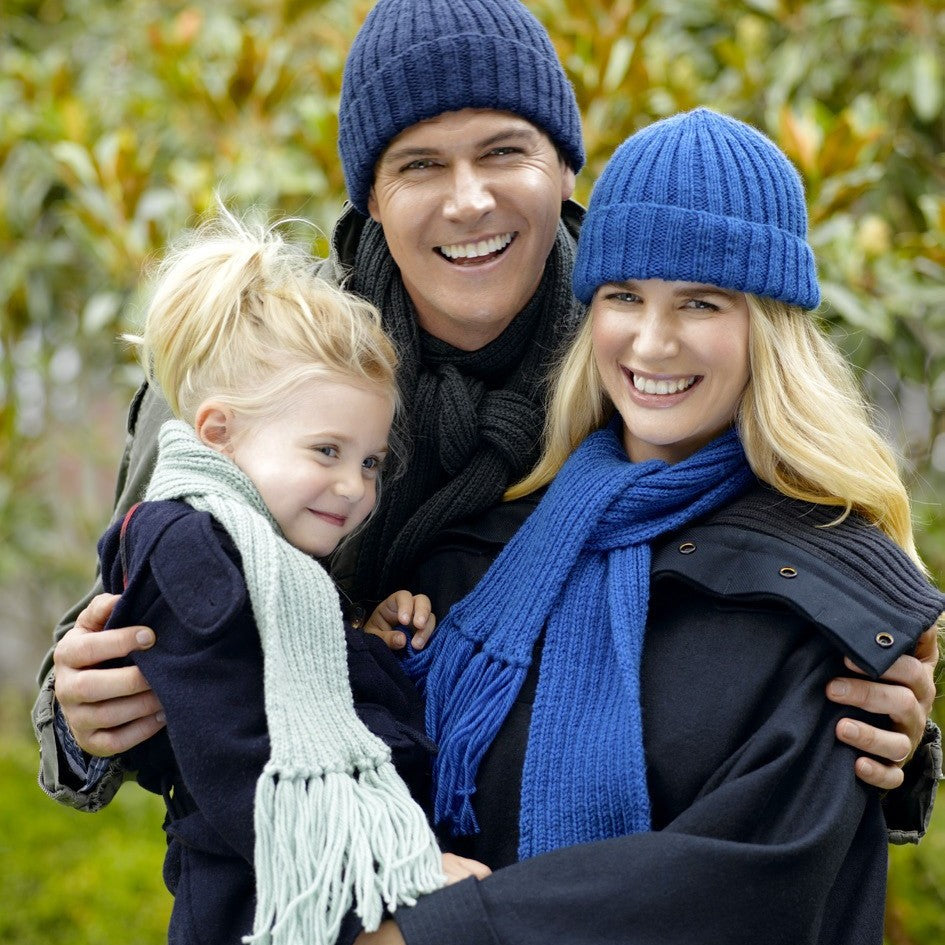 Ribbed Beanie and Scarf Knitting Pattern in Cleckheaton Country 8 Ply