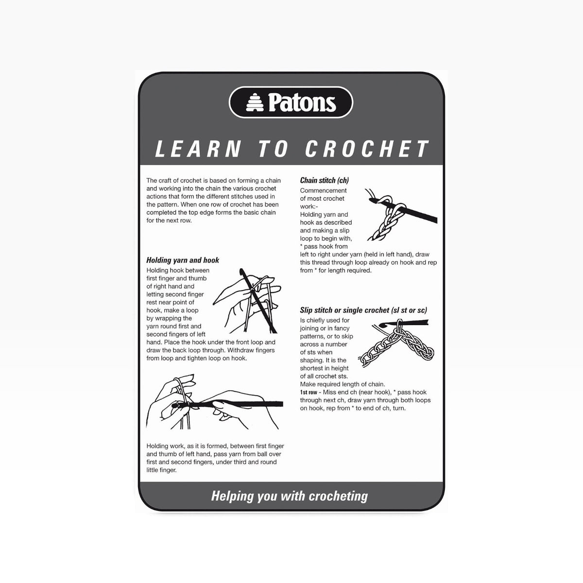 Patons Learn to Crochet Leaflet pattern, cover