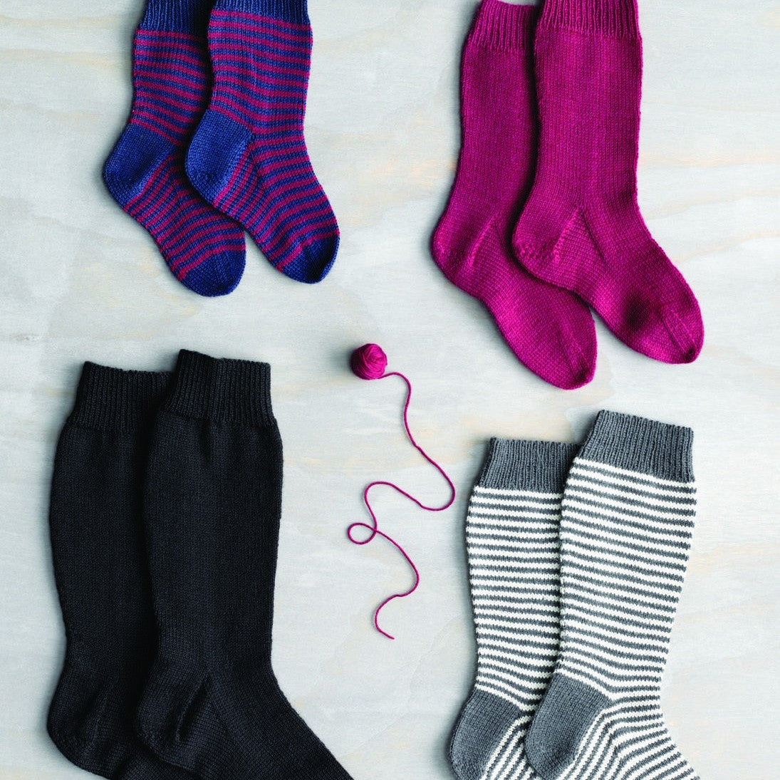 Family Socks Knitting Pattern in Patons Patonyle 4 Ply, Three Lengths