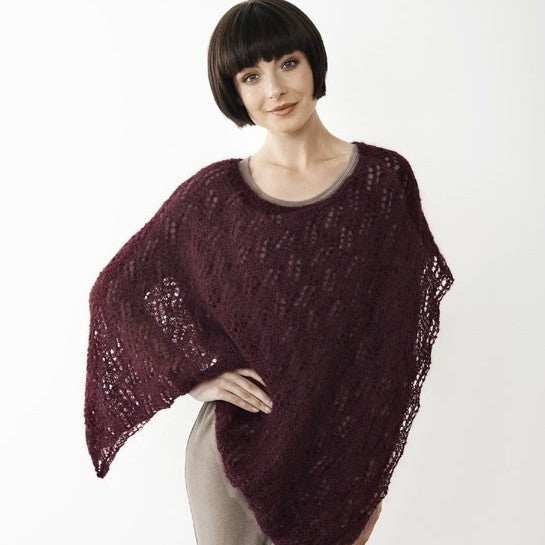 Asymmetrical Poncho Knitting Pattern in Patons Souffle 8 Ply