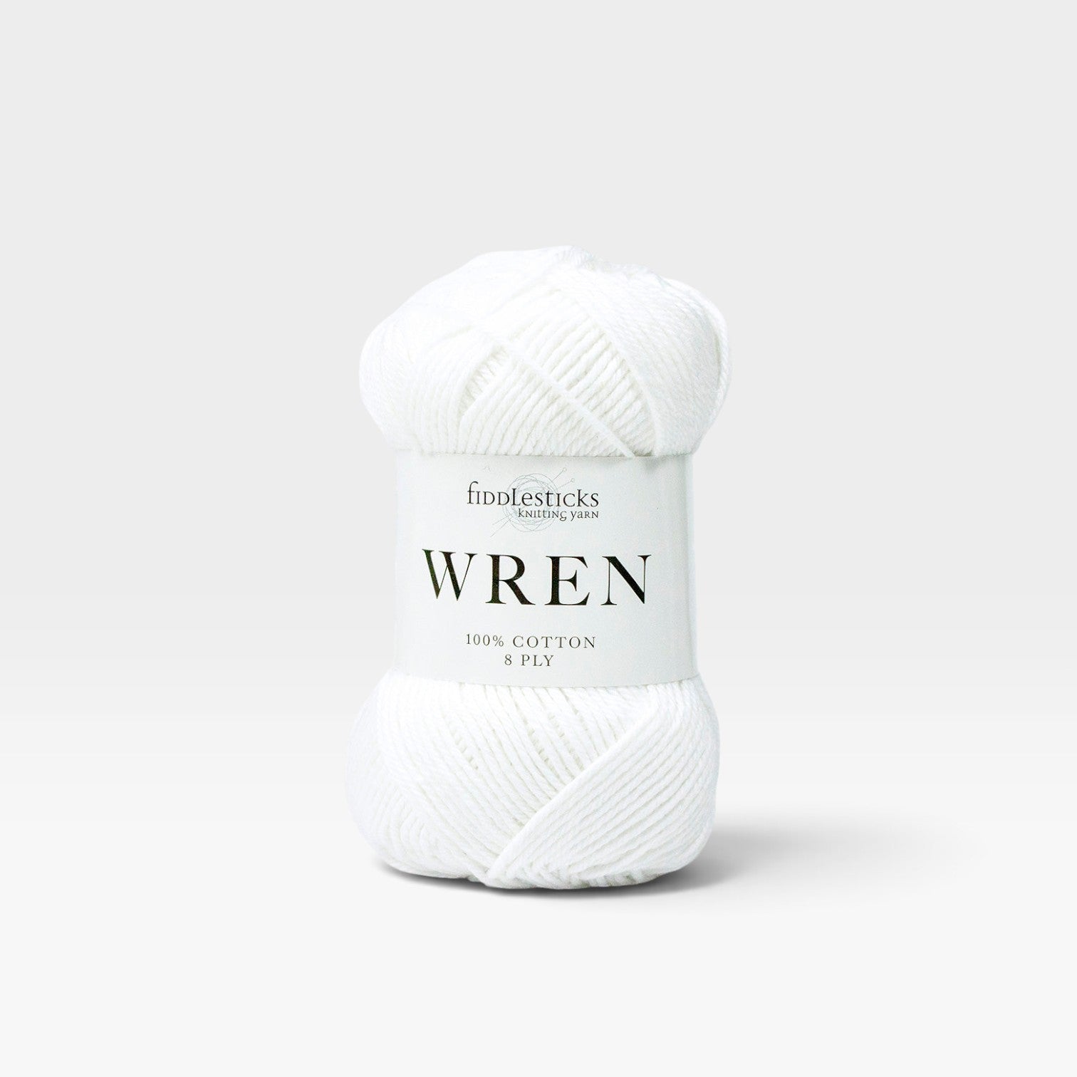 Fiddlesticks Wren Cotton 8 ply - White W002