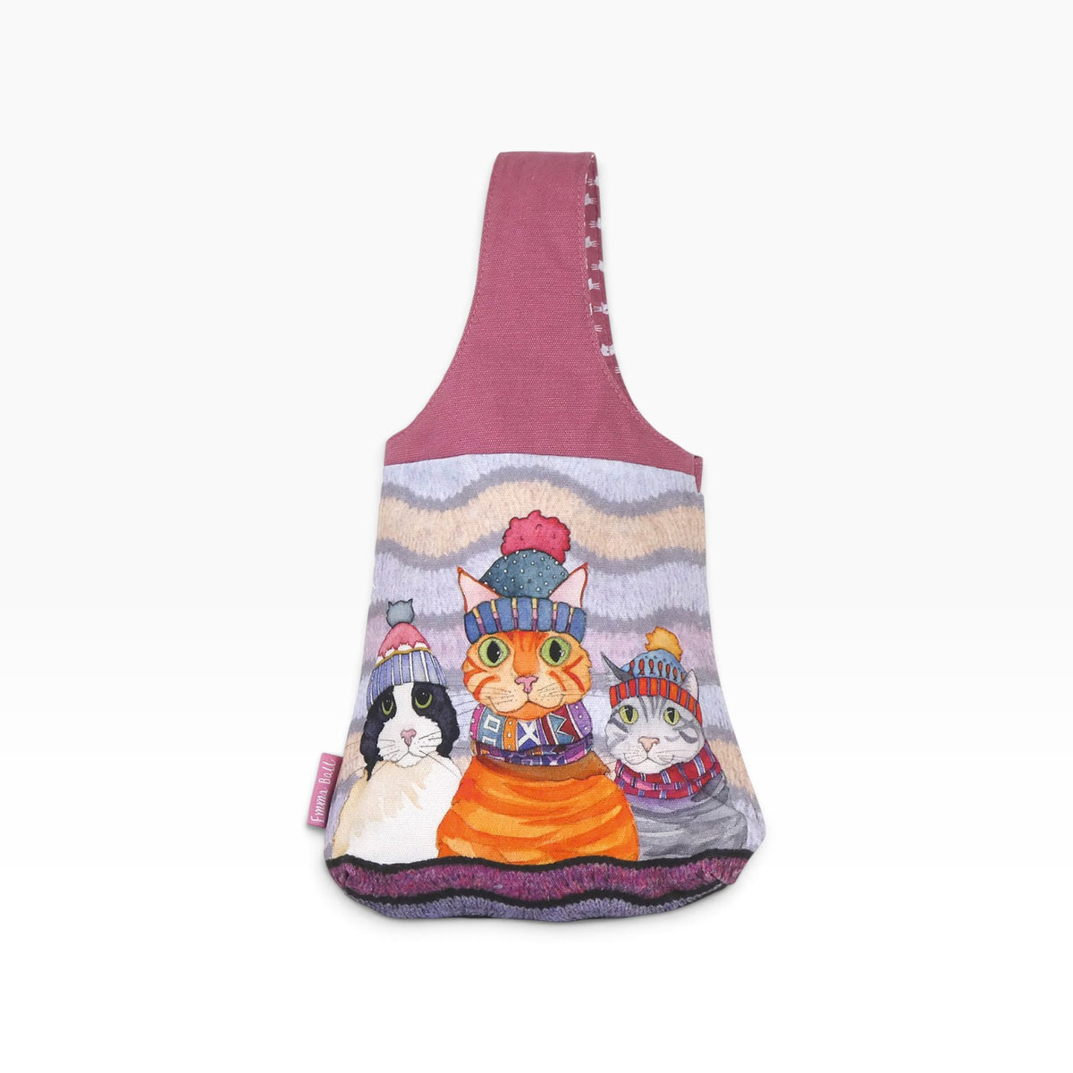 Emma Ball Cats in Hats Small Wrist Bag