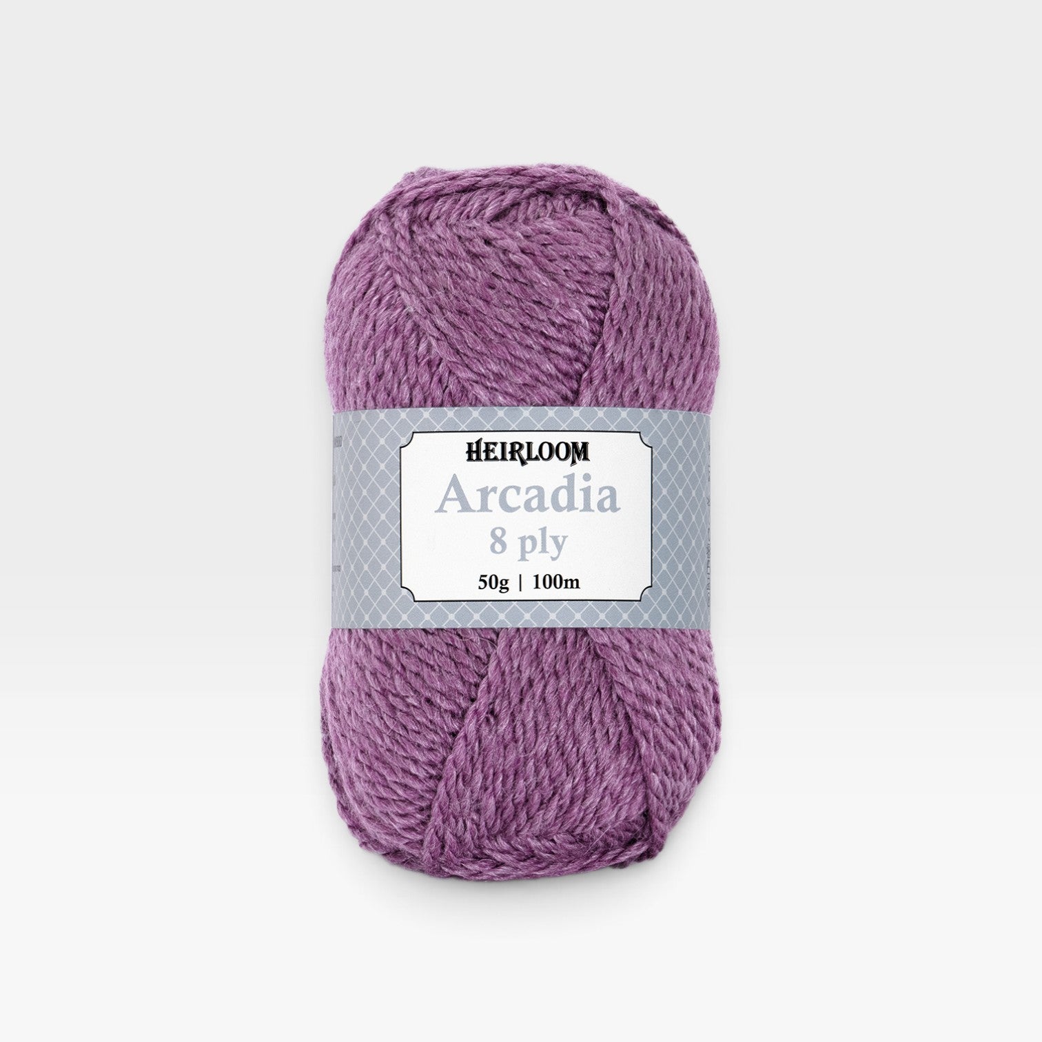Heirloom Arcadia 8 ply yarn band in Amethyst