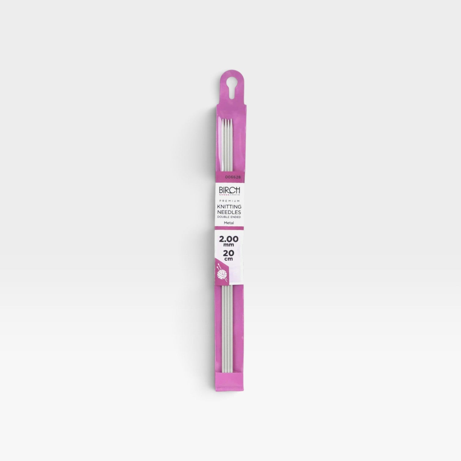 Birch Knitting Needle Premium Set 4 Anodised 20CM 3.25MM
