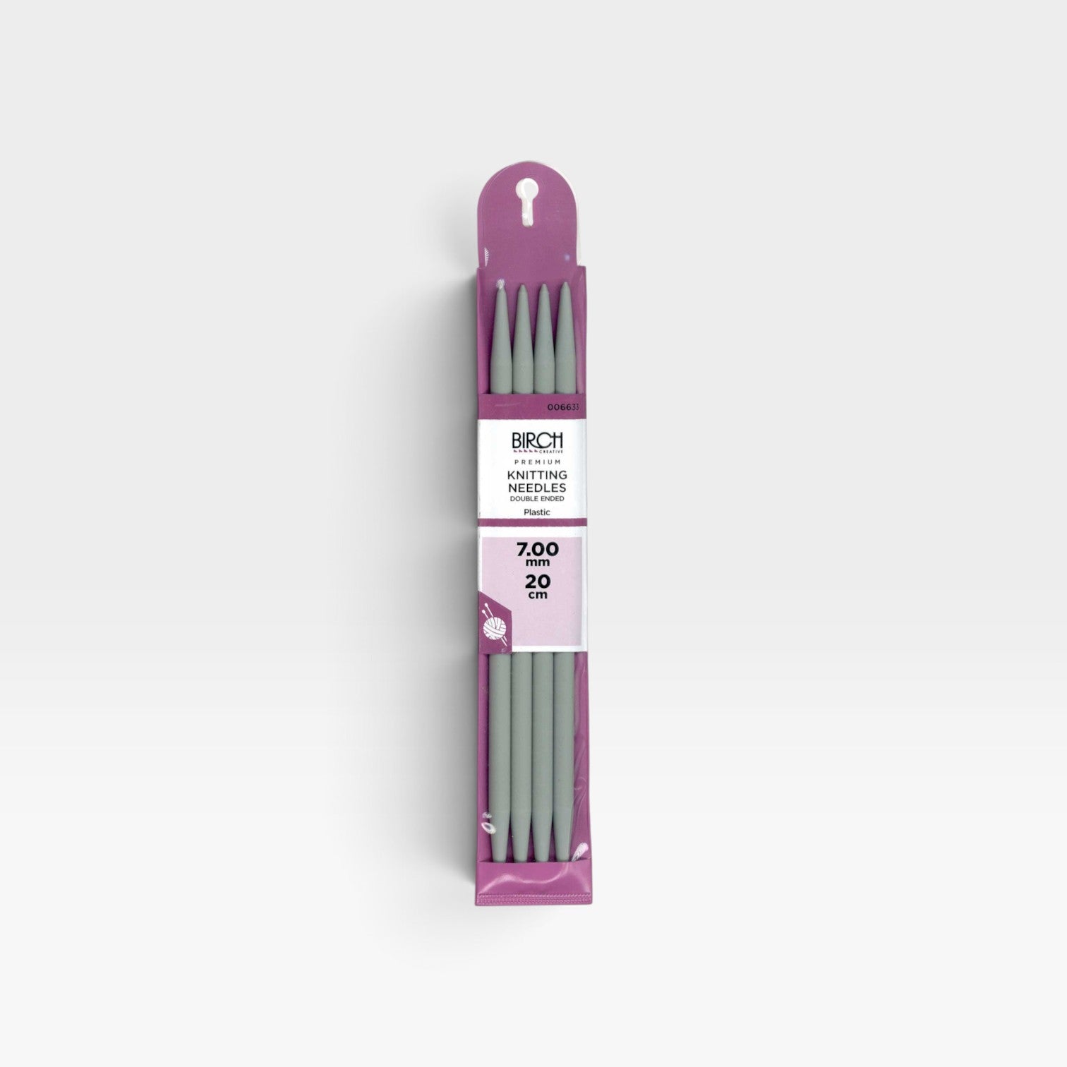 Birch Knitting Needle SET/4 Grey 20CM / 7.00MM