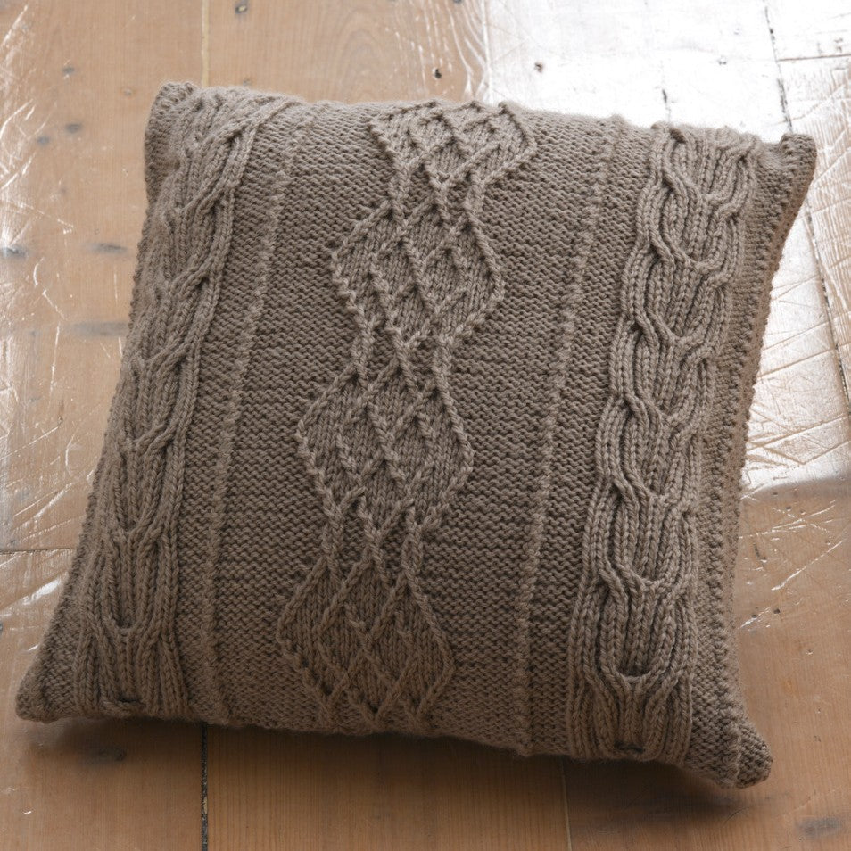 Aran Cushion Knitting Pattern in Cleckheaton Country 8 Ply