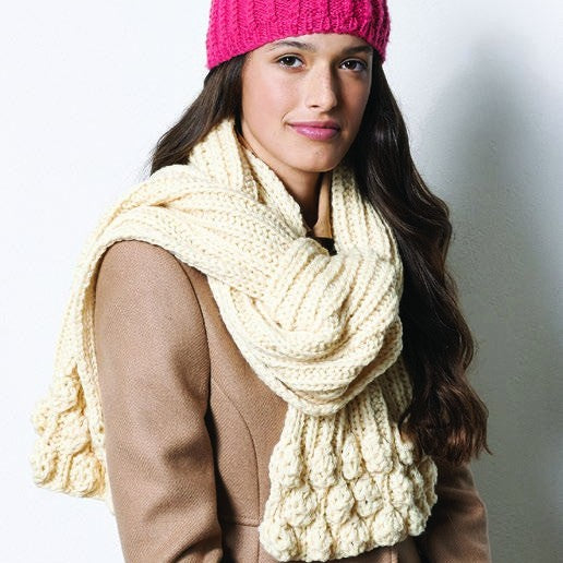 Border Detail Scarf Knitting Pattern in Cleckheaton Country 8 Ply