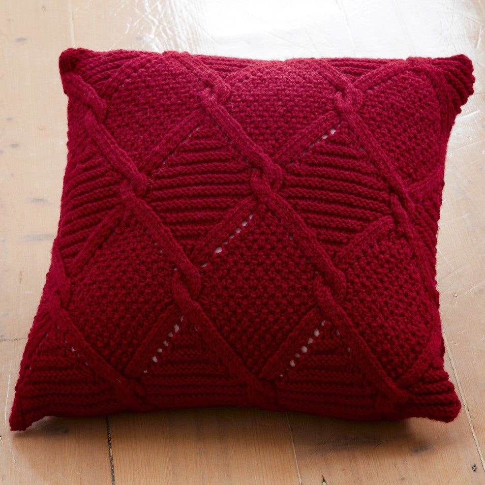 Cable Cushion Knitting Pattern in Cleckheaton Country 8 Ply