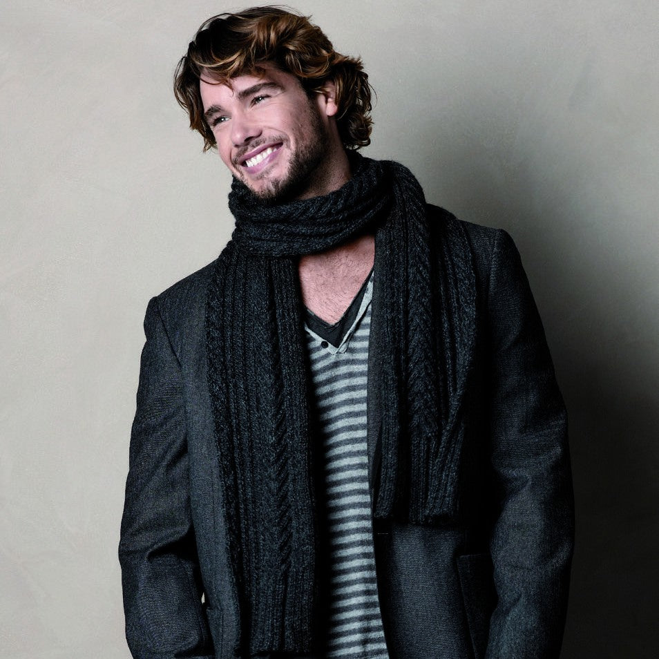 Cabled Scarf Knitting Pattern in Cleckheaton Country 8 Ply