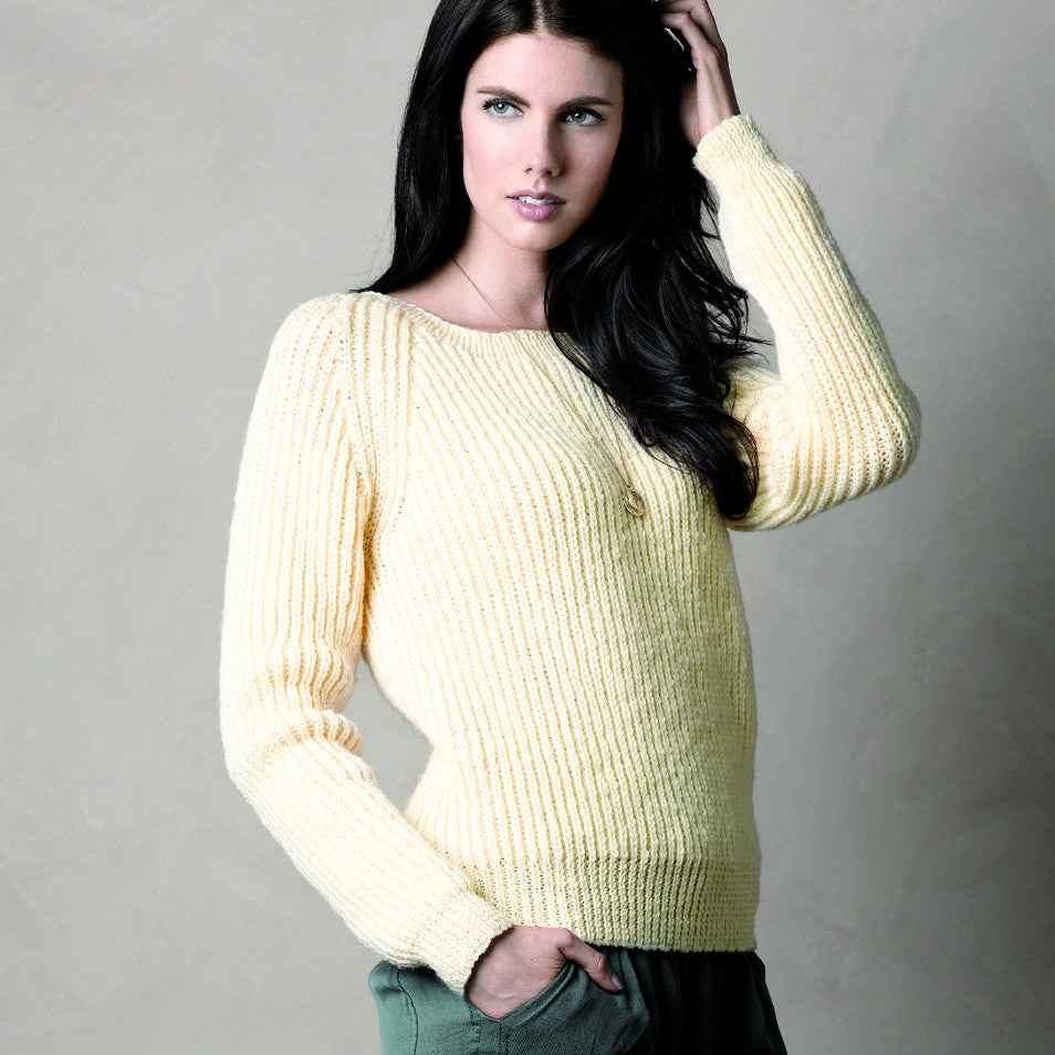 Fishermans Rib Jumper Knitting Pattern in Cleckheaton Country 8 Ply