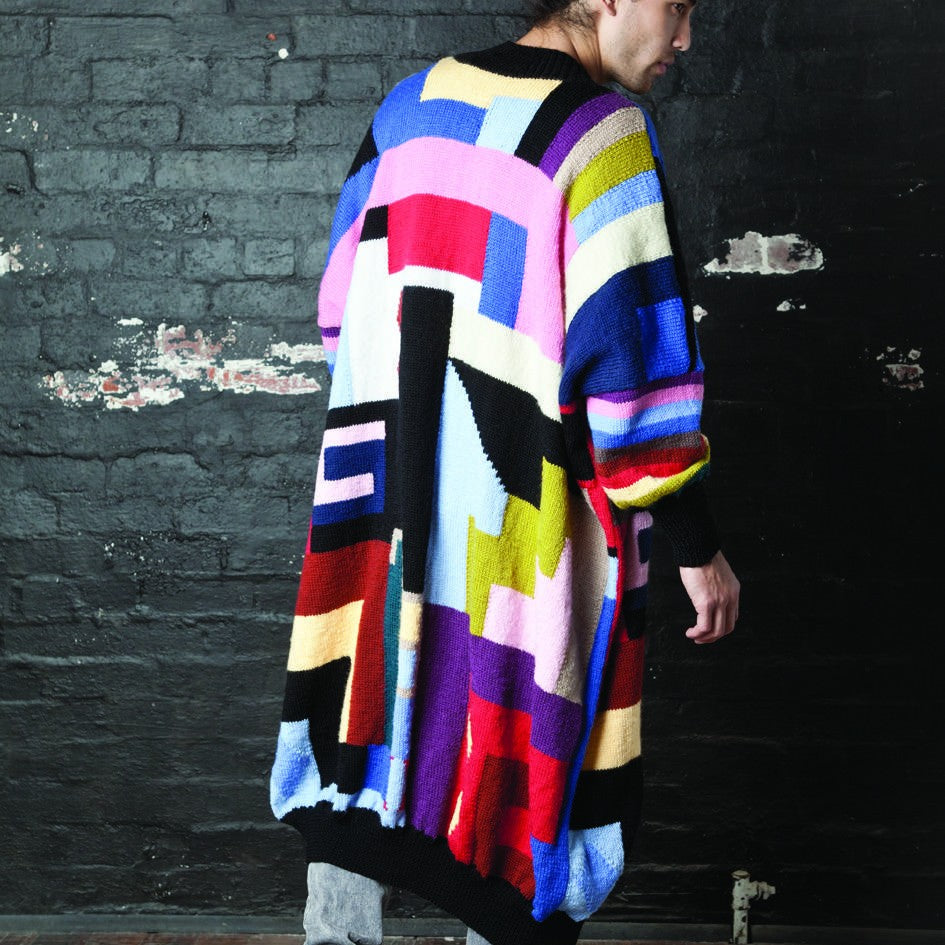 Intarsia Robe Knitting Pattern in Cleckheaton Country 8 Ply