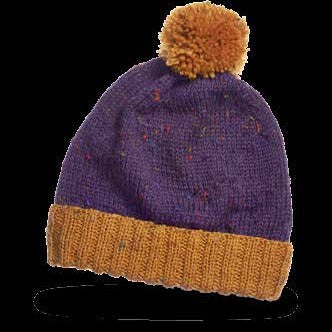 Two Colour Beanie Knitting Pattern in Cleckheaton Country Naturals 8 Ply