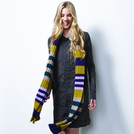 Striped Scarf Knitting Pattern in Cleckheaton Country 8 Ply