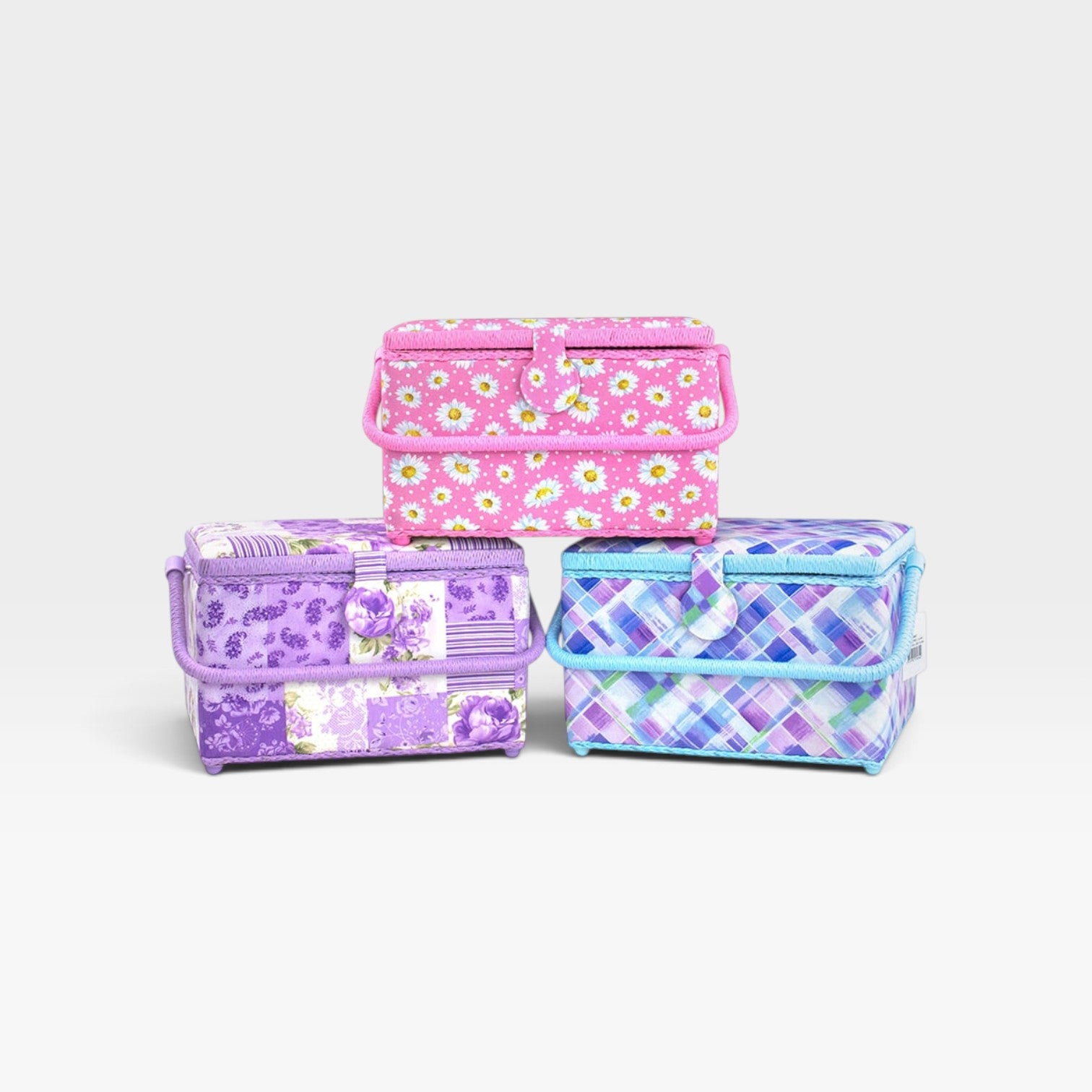 Daisy Pink Sewing Basket