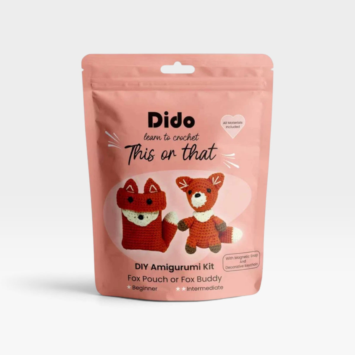 Dido CraftWorks Fox Pouch or Fox Buddy Crochet Kit