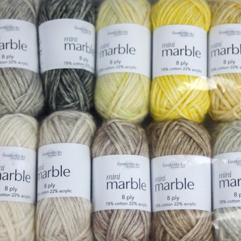 Fiddlesticks Mini Marble 8 Ply Neutrals & Yellows 01