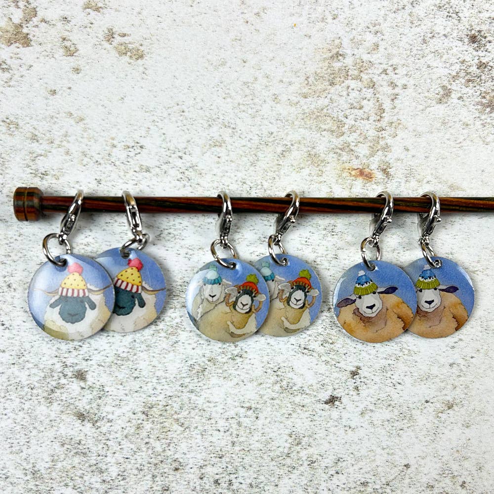 Emma Ball Happy Sheep Crochet Stitch Markers, set of 6