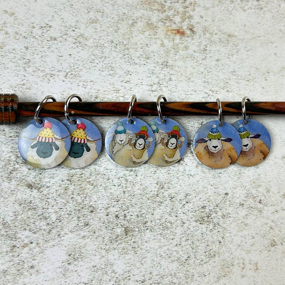 Happy Sheep Stitch Markers (Set of 6)