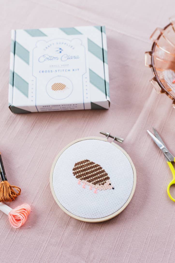 Hedgehog Cross Stitch Kit, detail