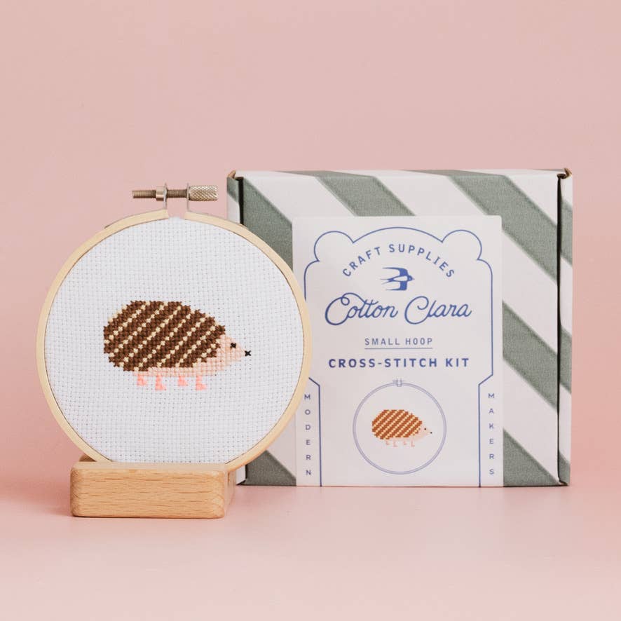 Hedgehog Cross Stitch Kit, detail