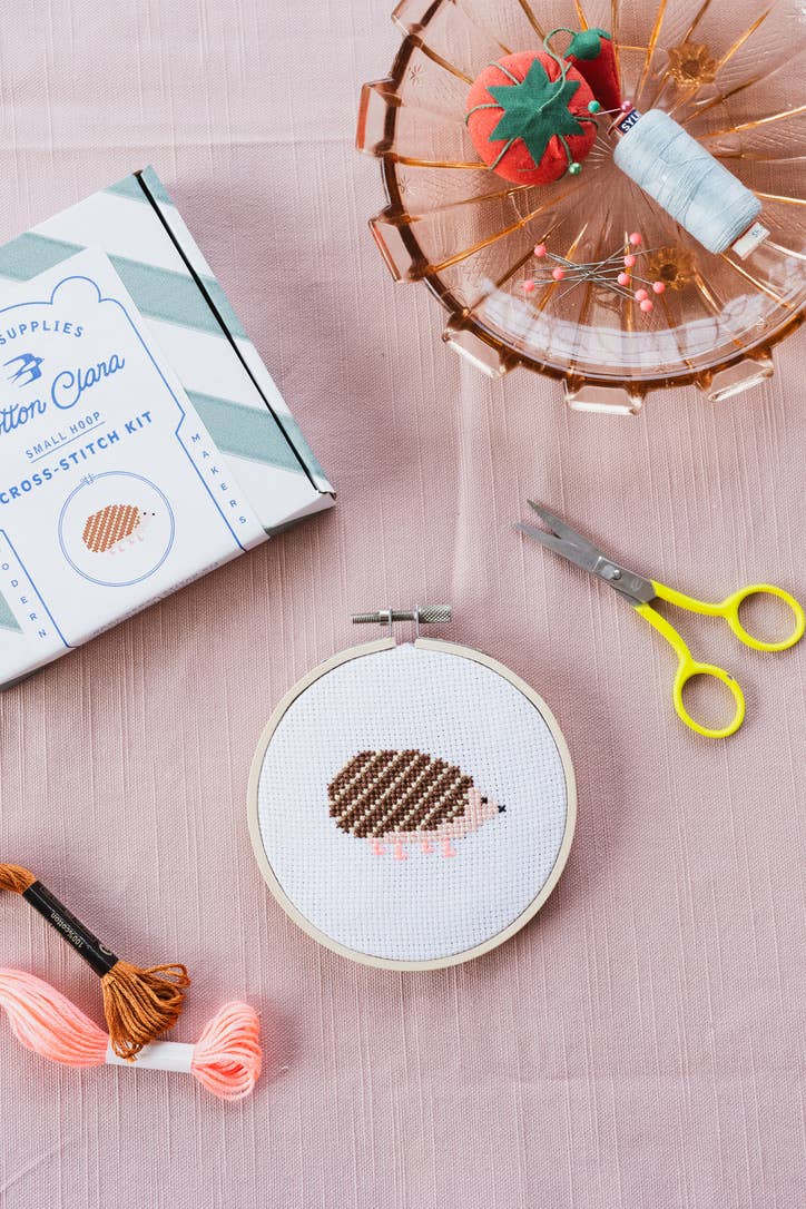 Hedgehog Cross Stitch Kit, detail