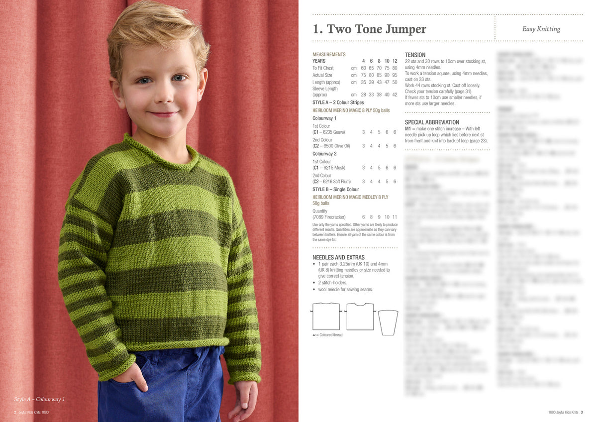 Joyful Kids Knits, inside pages