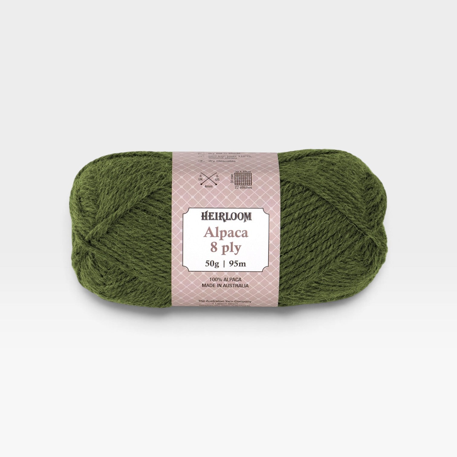 Heirloom Alpaca 8 ply - Moss Green
