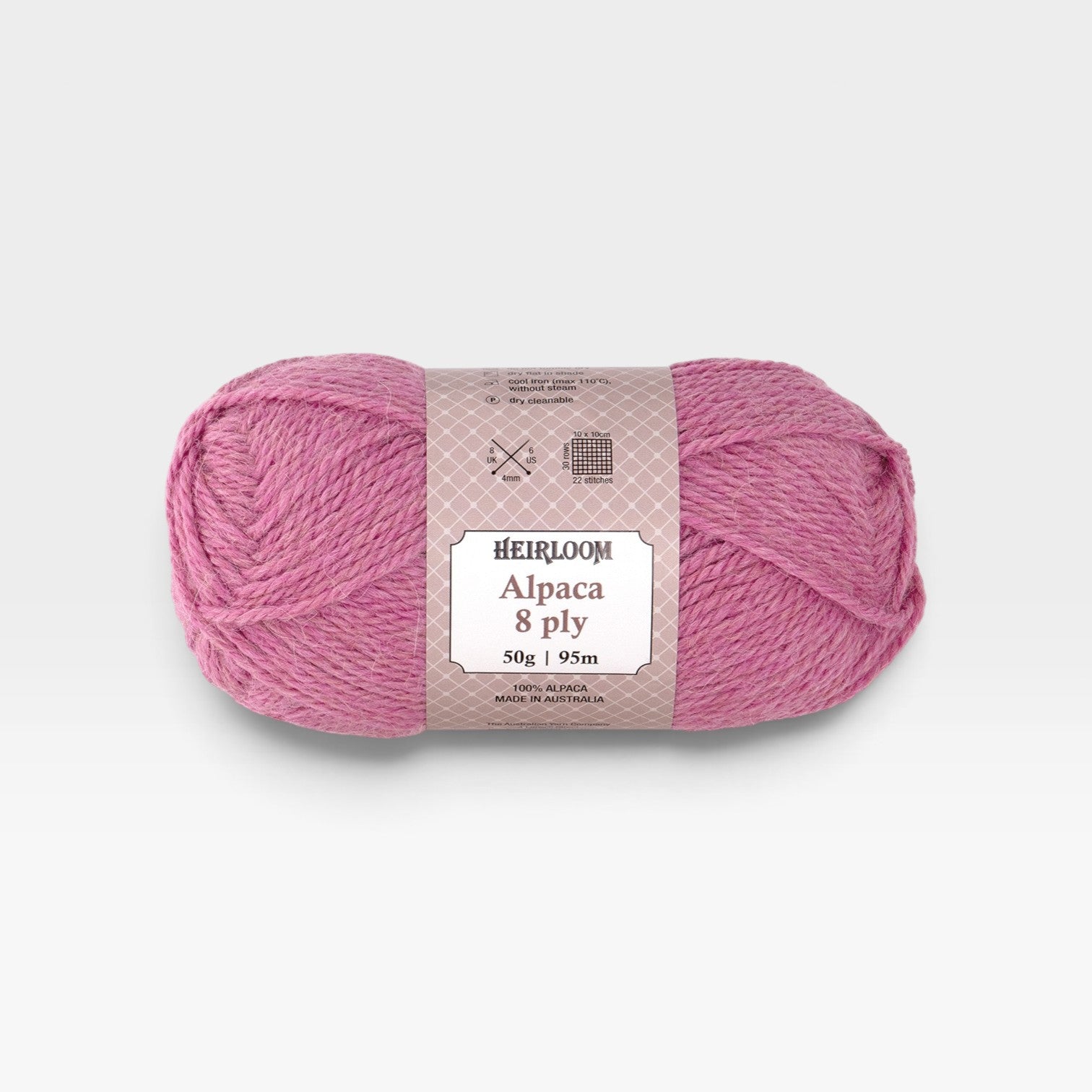 Heirloom Alpaca 8 ply - Pink Heath