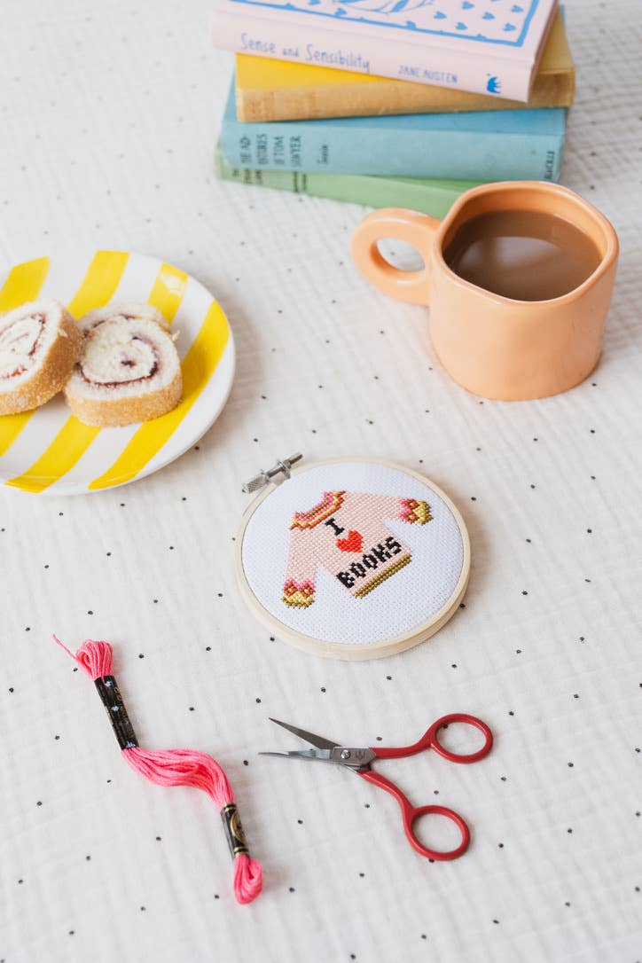 I Love Books Cross Stitch Kit